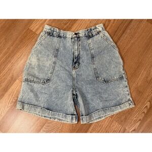 Vintage 90s NO EXCUSES Ultra High Rise Blue Jean Denim Mom Bermuda Shorts 10